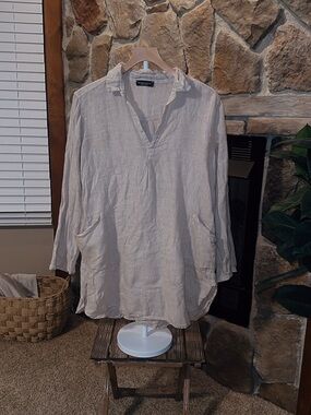 Light Beige Linen Tunic Francesca Bettini